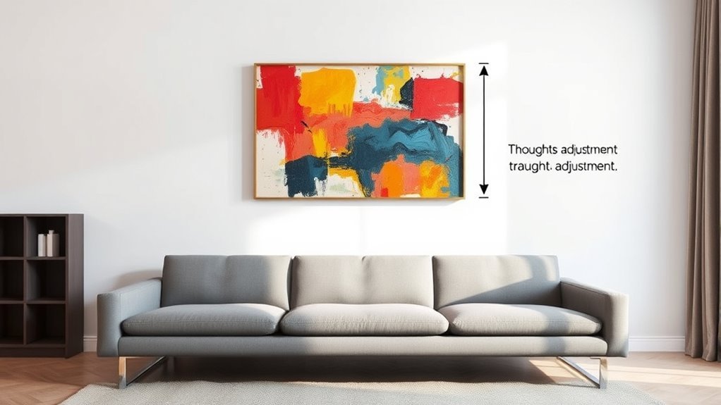 adjust art height based on room