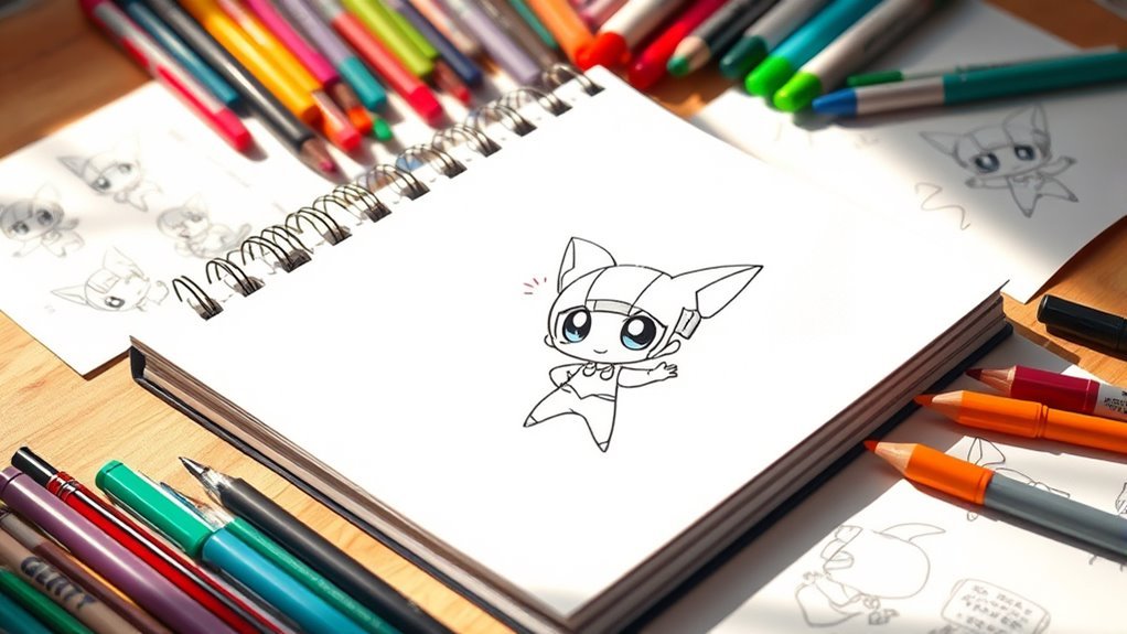 cute tiny character drawings