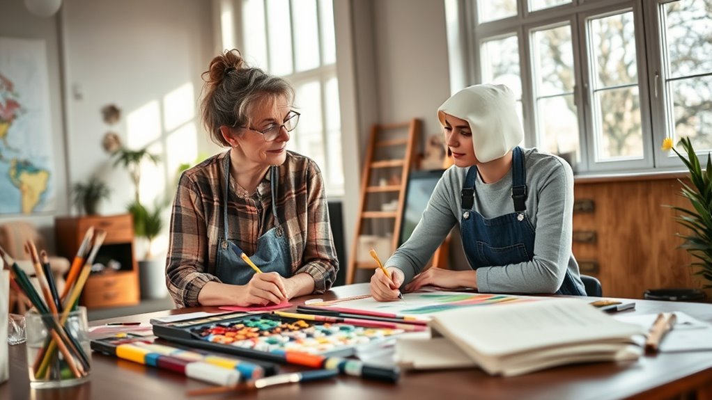 facilitates emotional expression through art