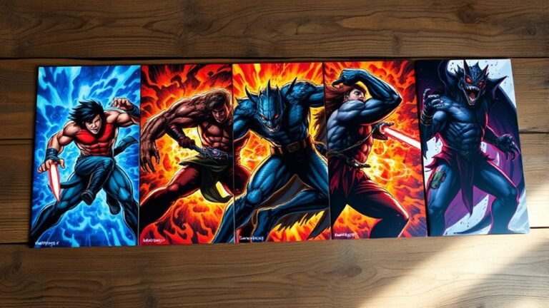 five monster battle art