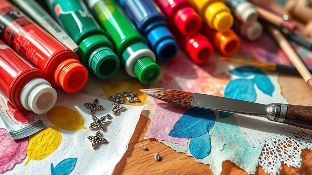 gather diverse mixed media supplies