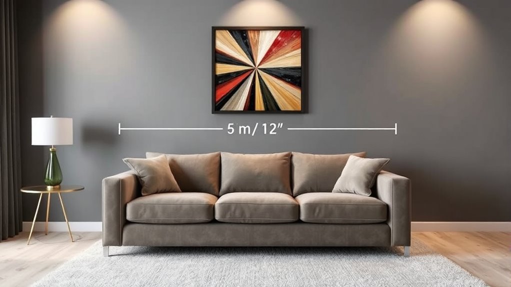 hang art 8 10 inches above