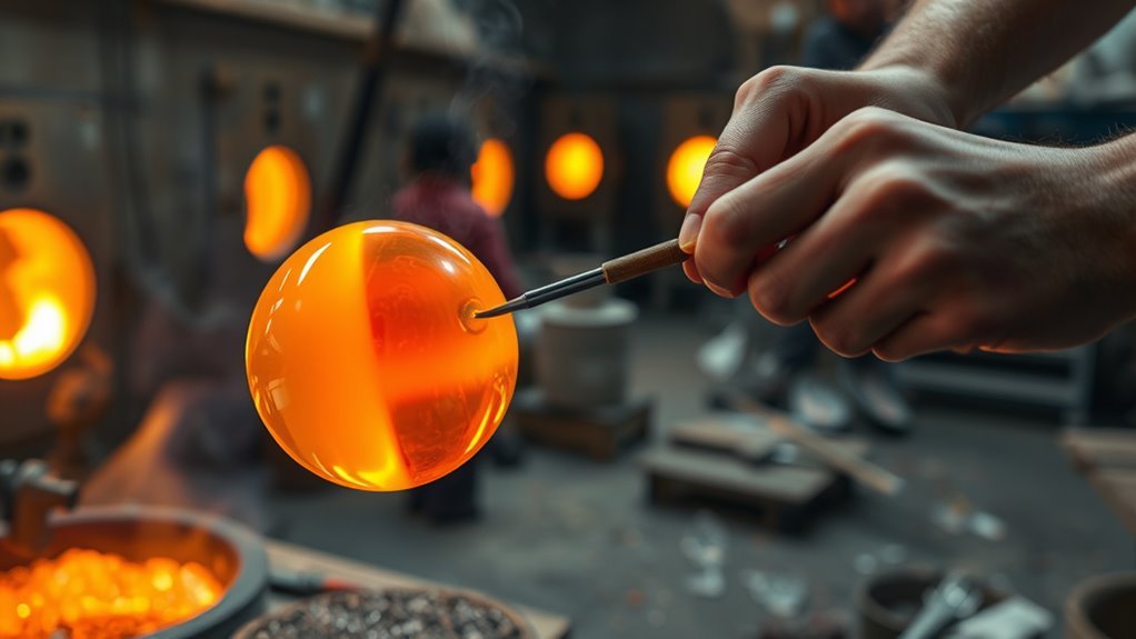 molten glass shaping techniques