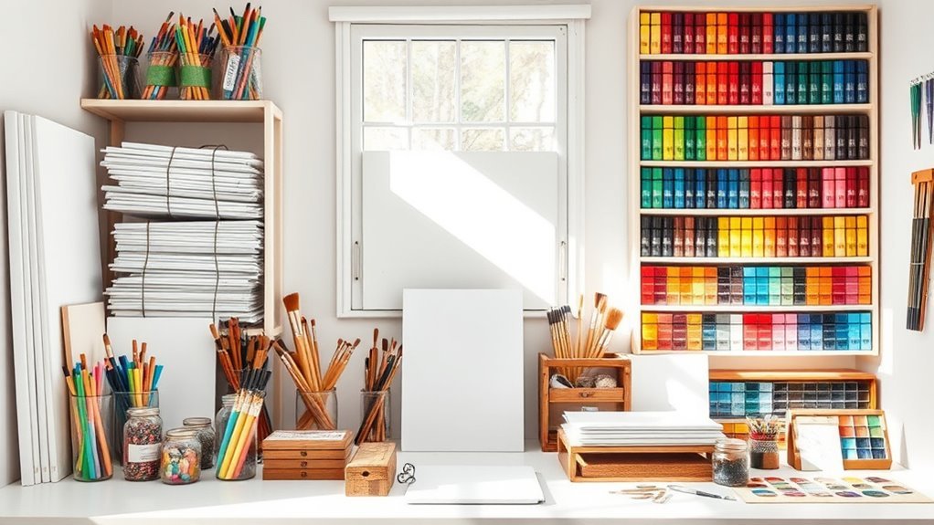 organize art supplies efficiently