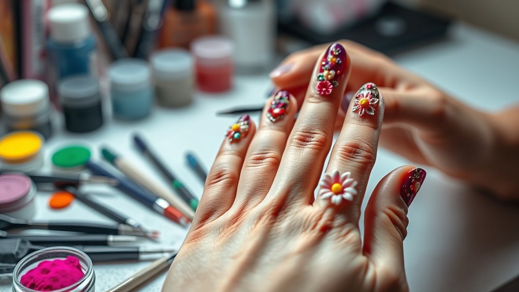 seven step 3d nail art