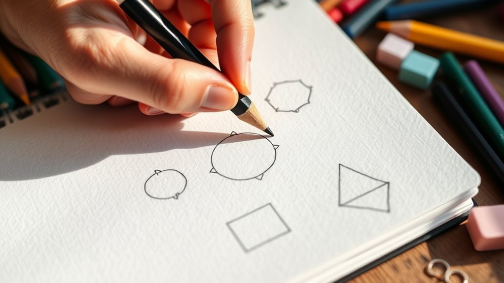 sketch basic shapes first