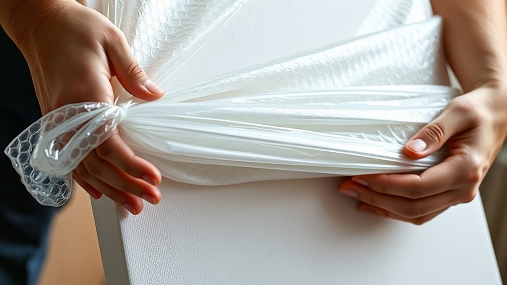 wrap artwork with protective materials