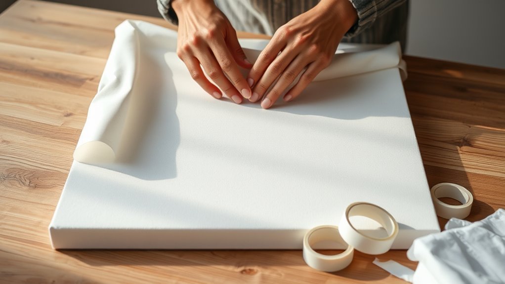 wrap canvas with acid free paper